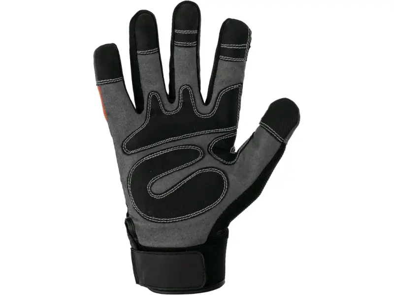 Rukavice PUNO, kombinované, oranžovo-černé, vel. 9