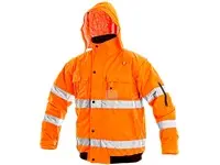 Pánská reflexní bunda CXS LEEDS, zimní, oranžová (potisk)
