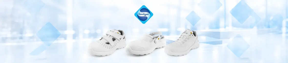 Certifikace Sanitized® v bílé pracovní obuvi CXS