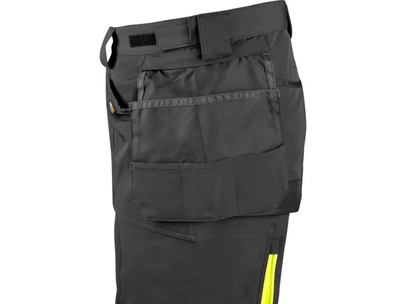 Kalhoty CXS NAOS HV, pánské, černo-žlutá Hi-Vis, reflexní pruhy