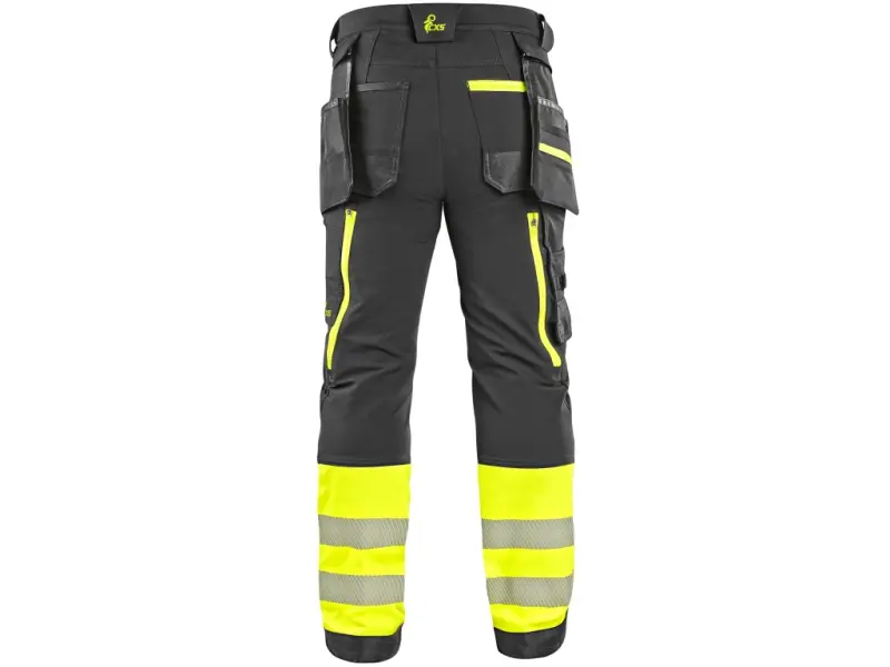 Kalhoty CXS NAOS HV pánské, černo-žlutá Hi-Vis, reflexní pruhy, vel. 52