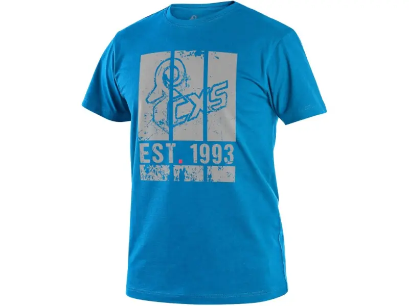 Tričko CXS WILDER, krátký rukáv, potisk CXS logo, azurově modrá, vel. XL Tričko CXS WILDER, krátký rukáv, potisk CXS logo, azurově modrá, vel. XL