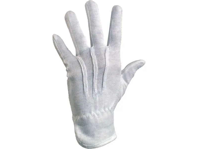 Rukavice MAWA, textilní, s PVC terčíky, bílé, vel. 12 Rukavice MAWA, textilní, s PVC terčíky, bílé, vel. 12