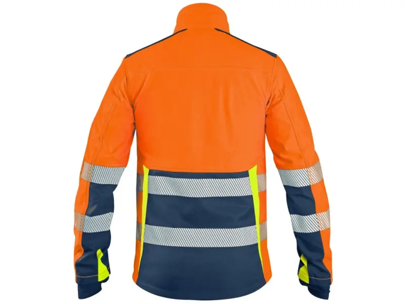 Bunda CXS BENSON, výstražná, softshell, pánská, oranžovo-modrá