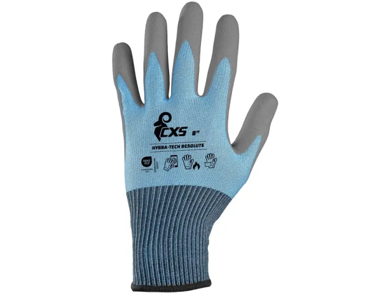 Rukavice CXS HYBRA-TECH RESOLUTE, máčená v latexu s pískovou úpravou, blistr, vel. 08