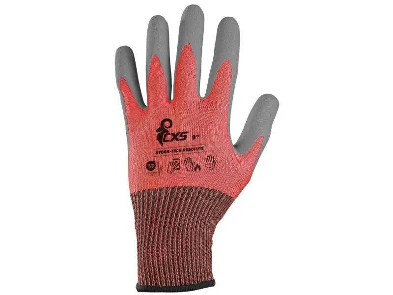 Rukavice CXS HYBRA-TECH RESOLUTE, máčená v latexu s pískovou úpravou, blistr, vel. 09