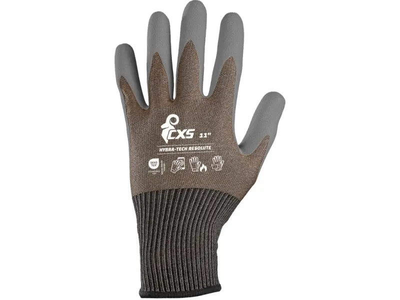 Rukavice CXS HYBRA-TECH RESOLUTE, máčená v latexu s pískovou úpravou, blistr, vel. 11