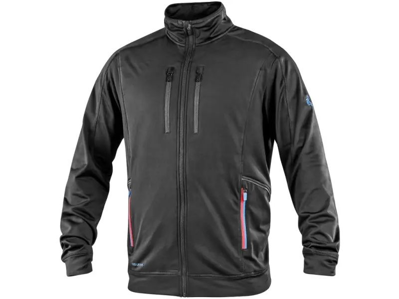 Mikina CXS LEONIS, černá s HV modro/červenými doplňky, vel. S