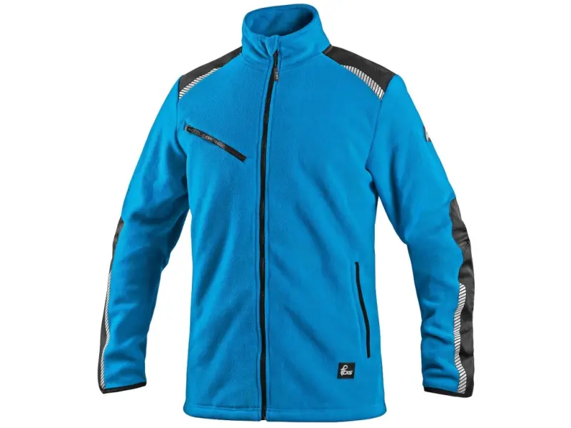 Bunda CXS 4ENVI SOLIS, pánská, fleecová, azurově modro-černá, vel. 2XL