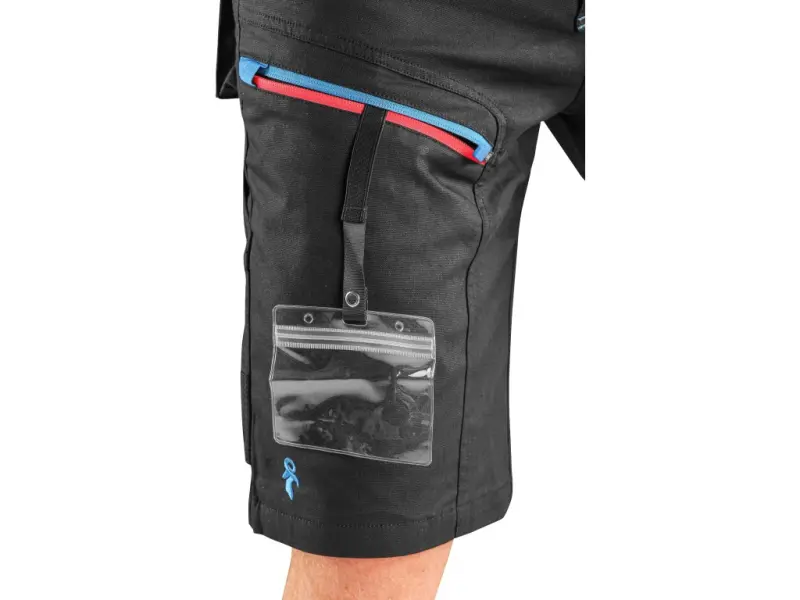 Kraťasy CXS LEONIS, pánské, černé s modro/červenými doplňky, vel. 62