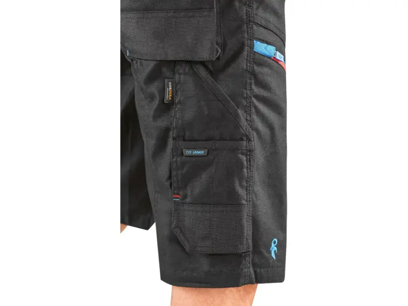 Kraťasy CXS LEONIS, pánské, černé s modro/červenými doplňky, vel. 62