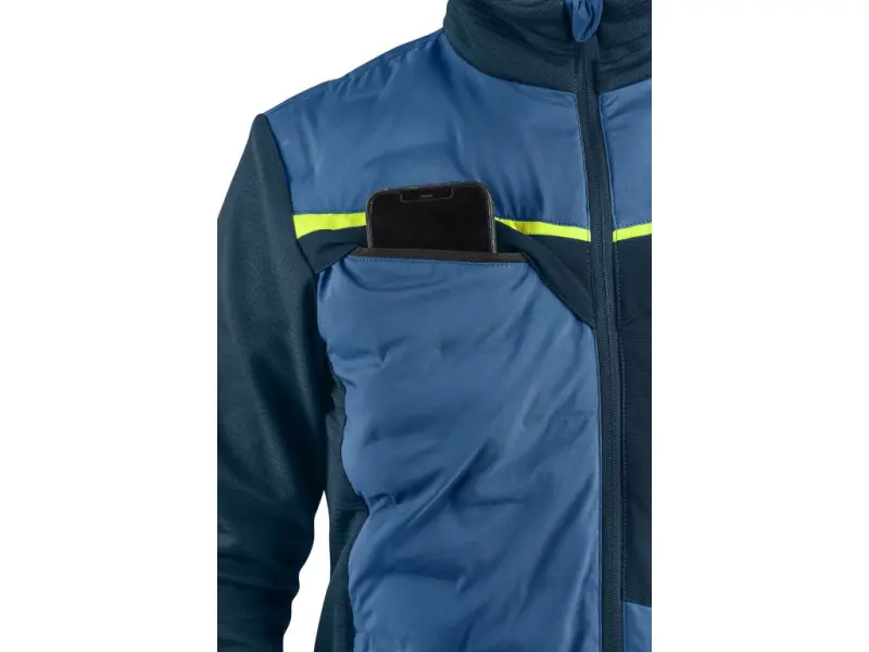 Bunda CXS NAOS, hybrid, pánská, modro-modrá, HV žluté doplňky