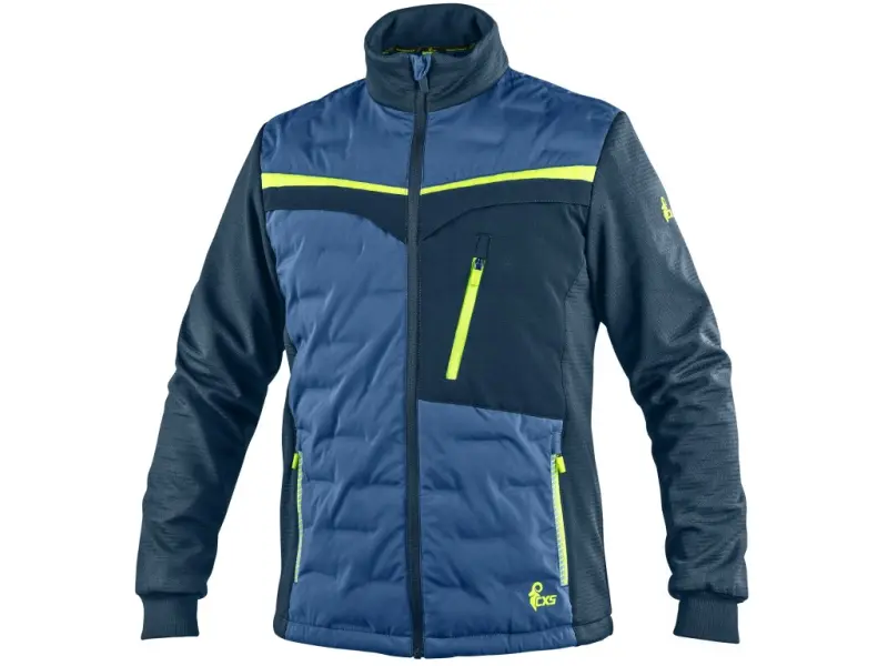 Bunda CXS NAOS, hybrid, pánská, modro-modrá, HV žluté doplňky, vel. M