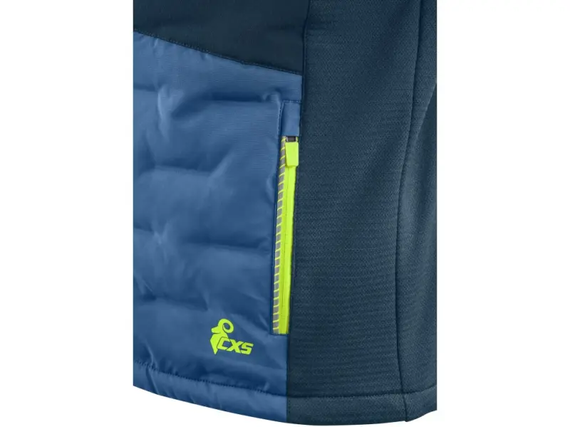Bunda CXS NAOS, hybrid, pánská, modro-modrá, HV žluté doplňky, vel. XL