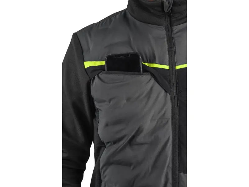 Bunda CXS NAOS, hybrid, pánská, šedo-černá, HV žluté doplňky, vel. 4XL