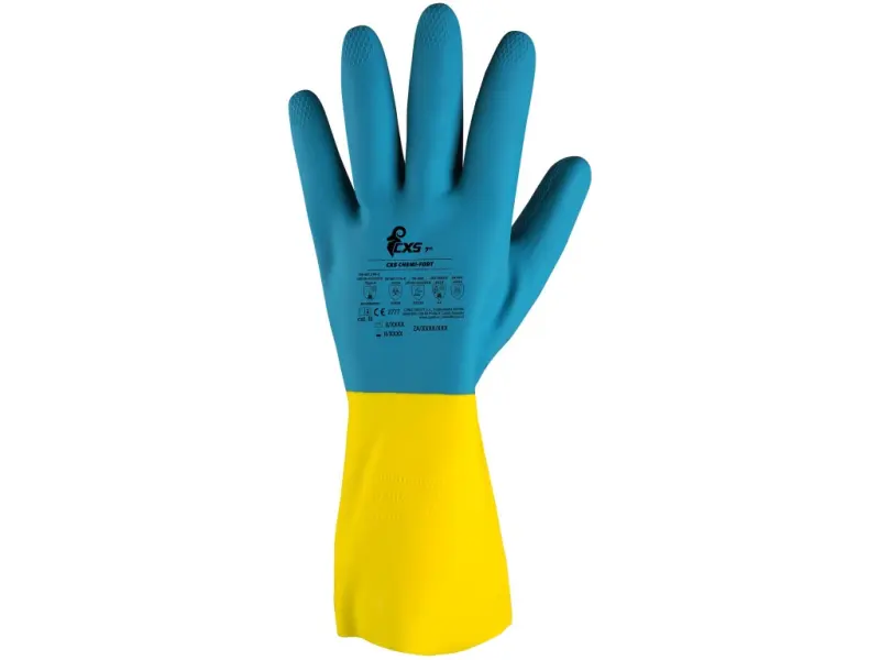 Rukavice CXS CHEMI-FORT, chemicky odolné, latex/neopren, vel. 08