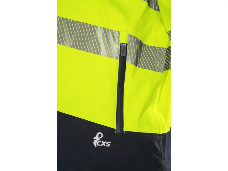 Bunda CXS HALIFAX SHELL, pánská, výstražná, žluto-modrá, vel. 5XL