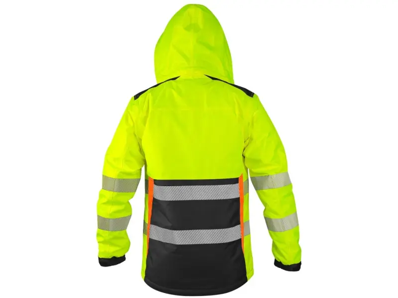 Bunda CXS BENSON, výstražná, zateplená, žluto-černá, vel. 4XL