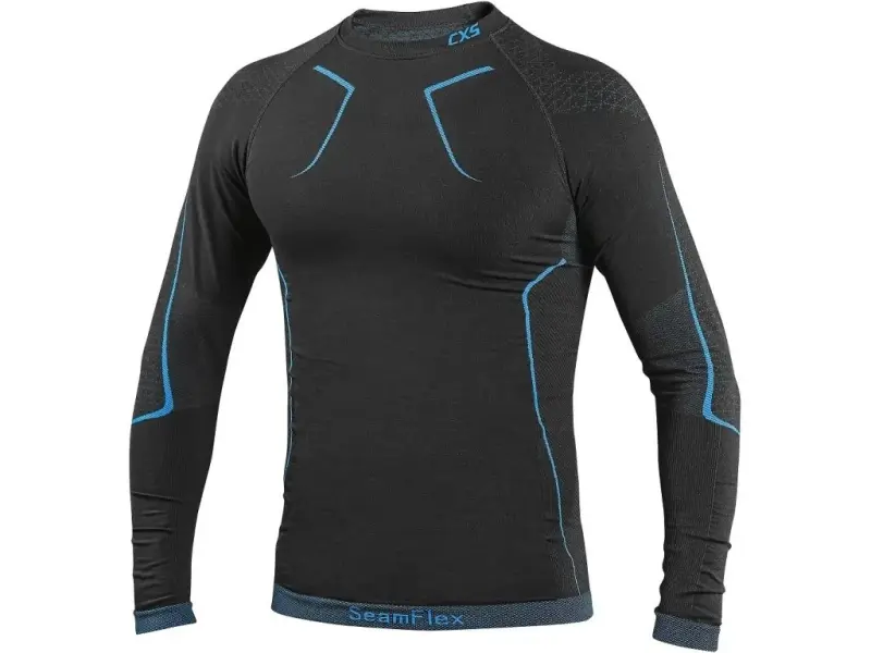 Tričko CXS SeamFlex, funkční, dlouhý rukáv, pánské, černo-modré, vel. 3XL/4XL