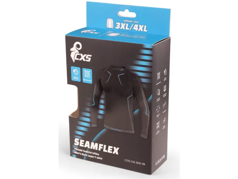 Spodky CXS SeamFlex, funkční, pánské, černo-modré, vel. 3XL/4XL