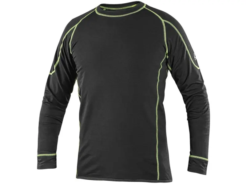 Tričko REWARD, funkční, dlouhý rukáv, pánské, černo-zelené, vel. 3XL