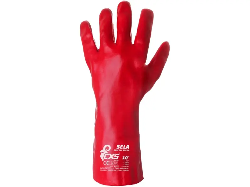 Rukavice CXS SELA, máčené v PVC, vel. 10 Rukavice CXS SELA, máčené v PVC, vel. 10