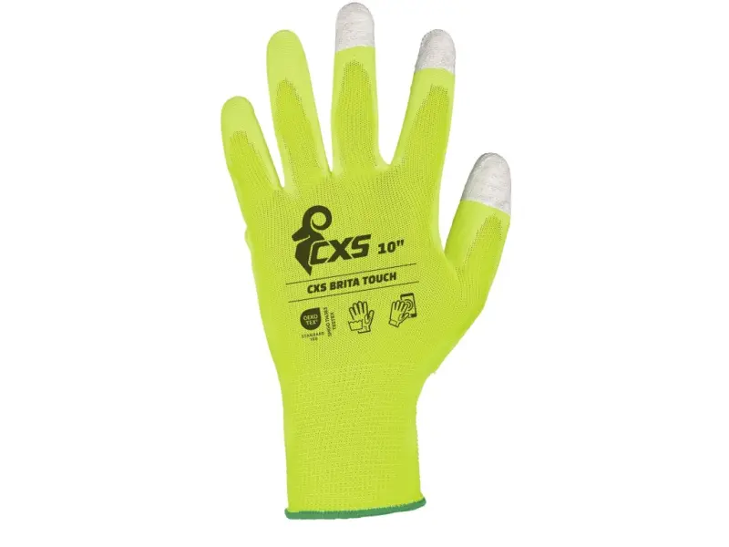 Rukavice CXS BRITA TOUCH, máčené v PU, vel. 08