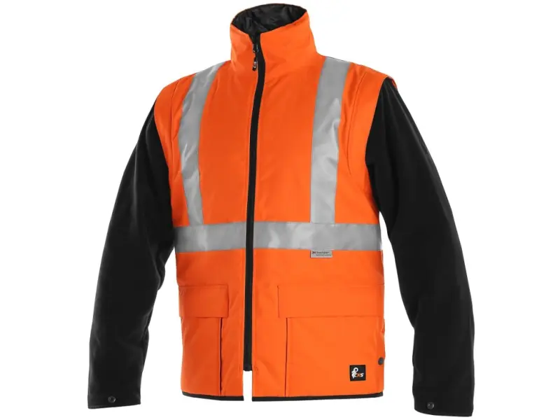 Bunda CXS LONDON, výstražná, pánská 5V1. oranžovo-modrá, vel. 3XL