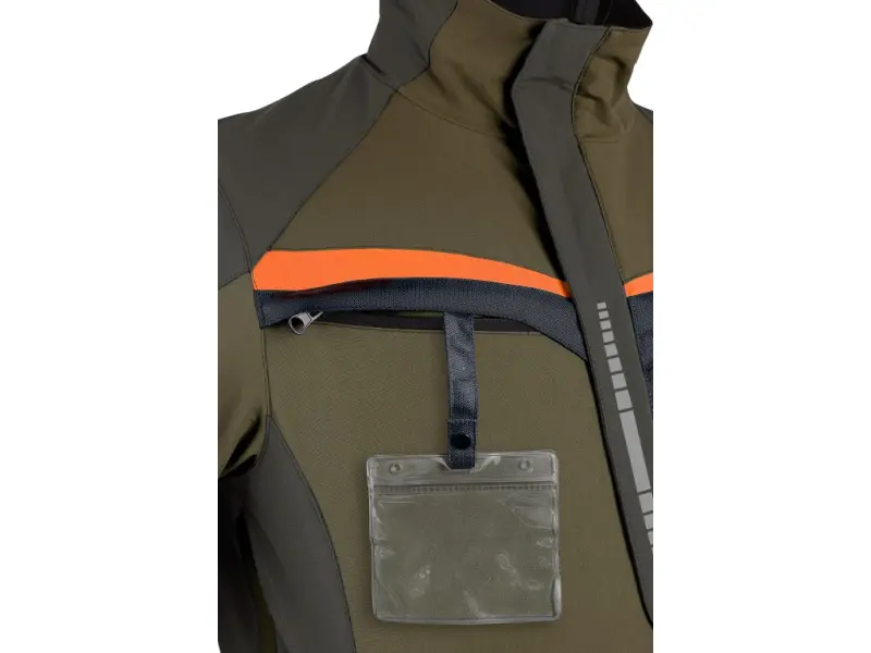 Blůza CXS NAOS, pánská, khaki-olivová, HV oranžové doplňky