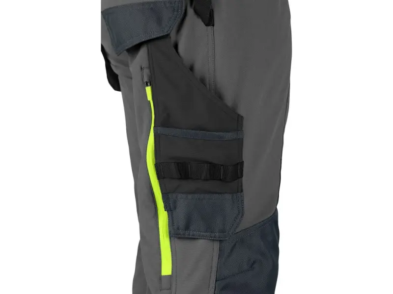 Kalhoty CXS NAOS pánské, šedo-černé, HV žluté doplňky, vel. 46