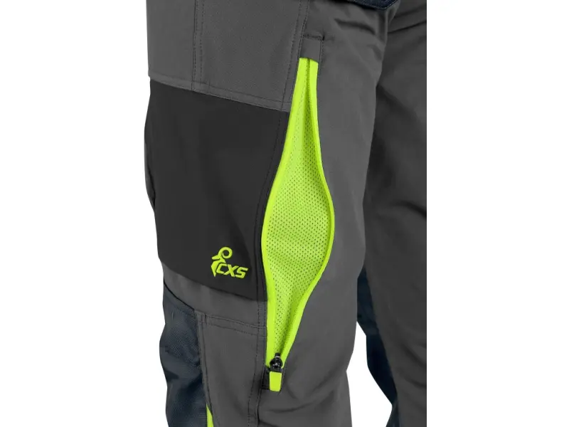 Kalhoty CXS NAOS pánské, šedo-černé, HV žluté doplňky, vel. 62