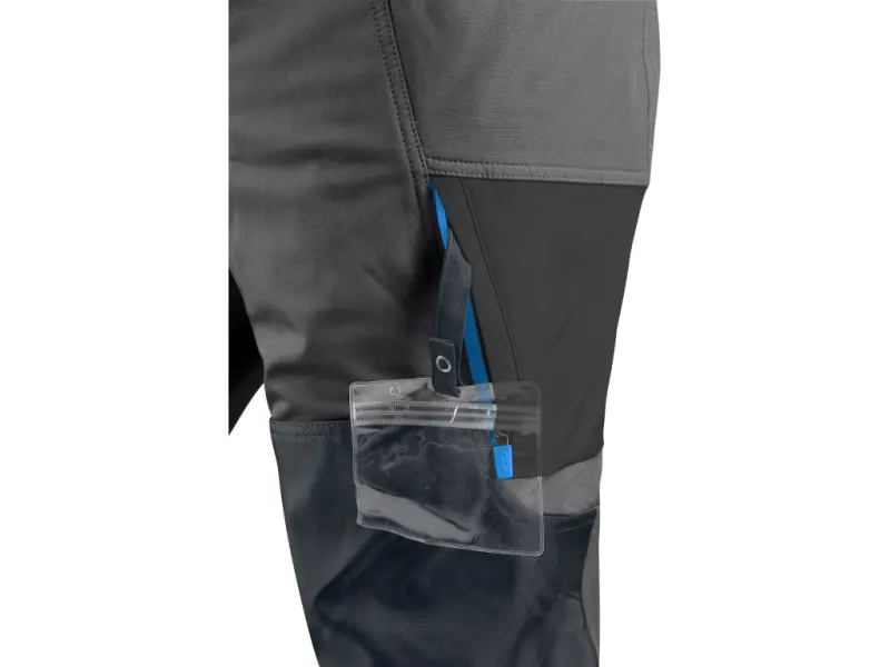 Kalhoty CXS NAOS pánské, šedo-černé, HV modré doplňky, vel. 48