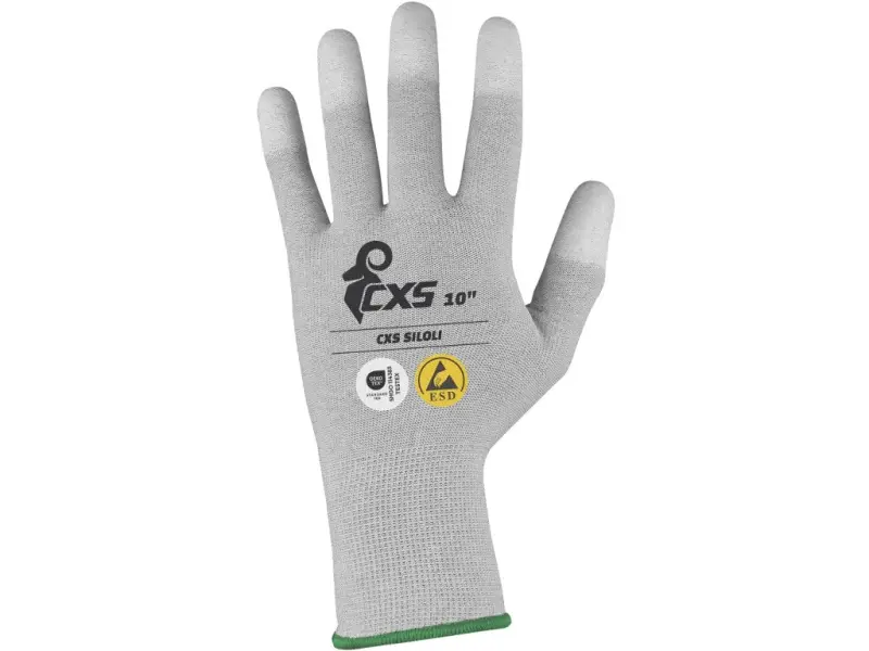 Rukavice CXS SILOLI, antistatické, ESD, povrstvené konečky prstů, vel. 08