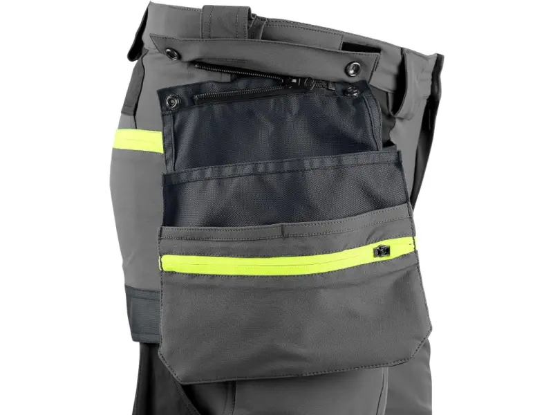 Kraťasy CXS NAOS pánské, šedo-černé, HV žluté doplňky, vel. 62