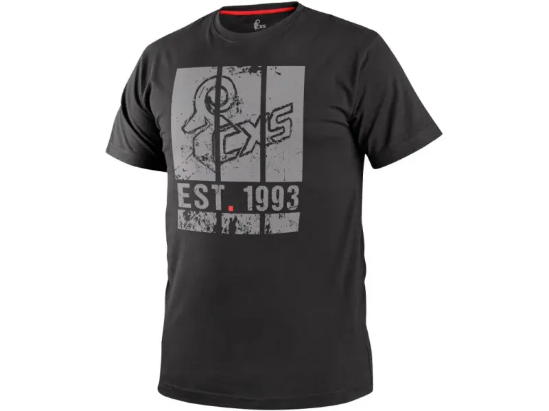Tričko CXS WILDER, krátký rukáv, potisk CXS logo, černé, vel. M