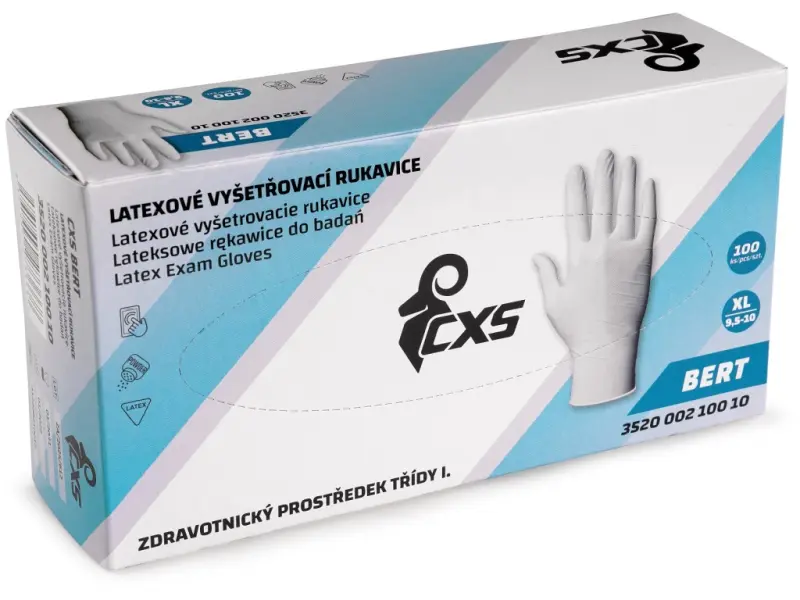 Rukavice CXS BERT, jednorázové, latexové, vel. 10 Rukavice CXS BERT, jednorázové, latexové, vel. 10