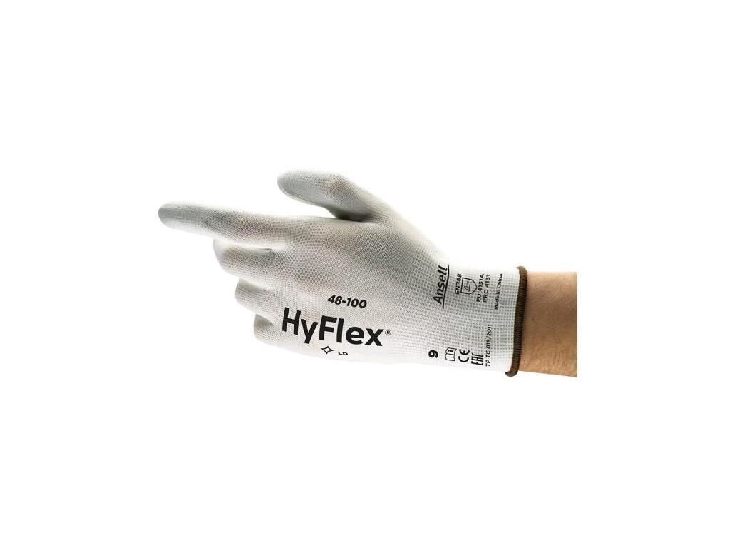 Rukavice ANSELL HYFLEX 48-100, máčené v polyuretanu, vel. 07