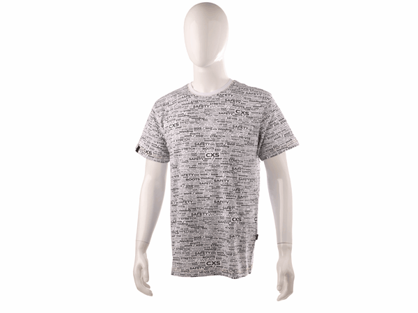 Tričko CXS DARREN, krátký rukáv, potisk CXS logo, bílé, vel. 2XL