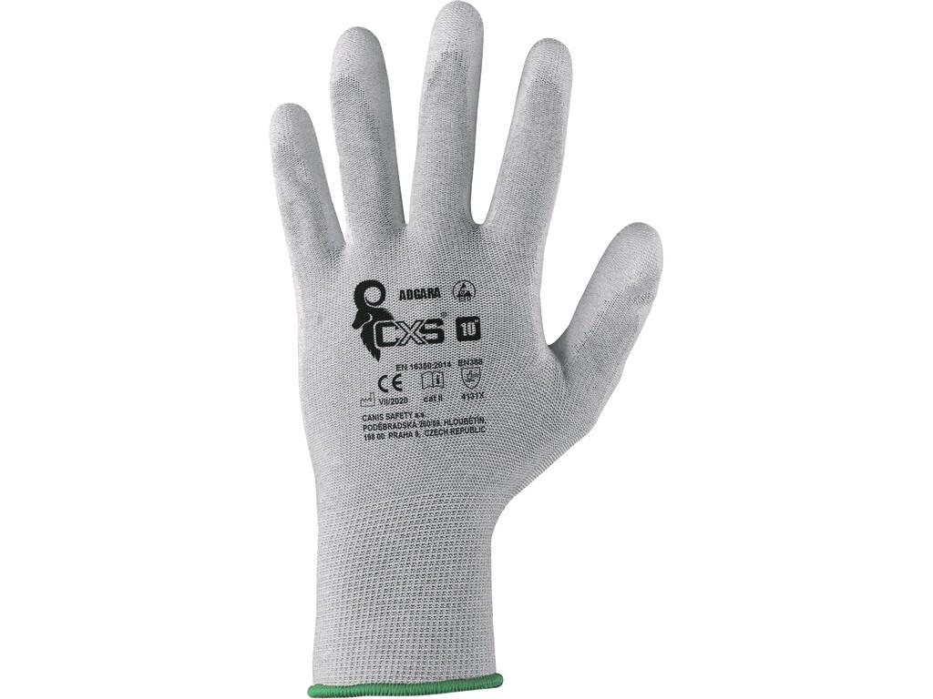 Rukavice CXS ADGARA, antistatické, ESD, povrstvená dlaň a prsty, vel. 10