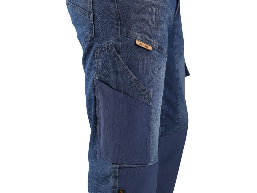 Kalhoty jeans CXS ALBI, pánské, modré, vel. 58