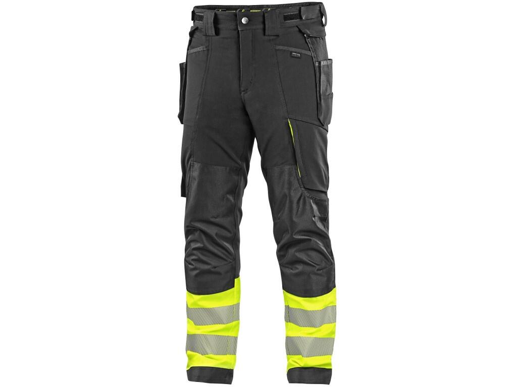 Kalhoty CXS NAOS HV, pánské, černo-žlutá Hi-Vis, reflexní pruhy, vel. 62