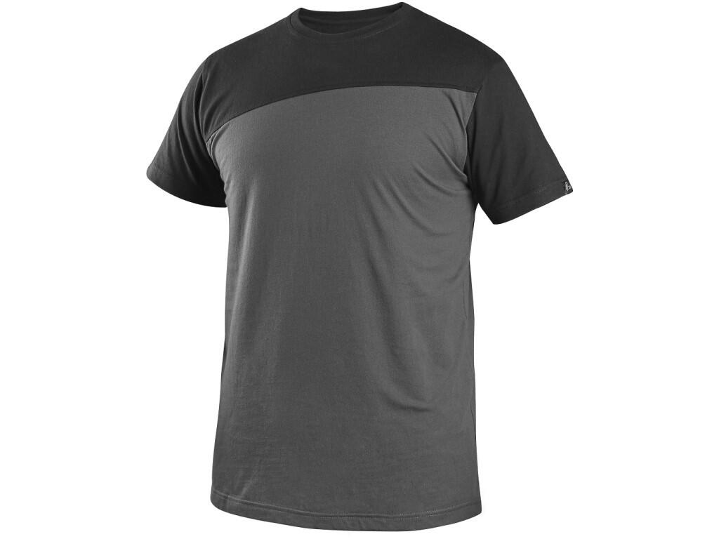 Tričko CXS OLSEN, krátký rukáv, tmavě šedo-černé, vel. 3XL