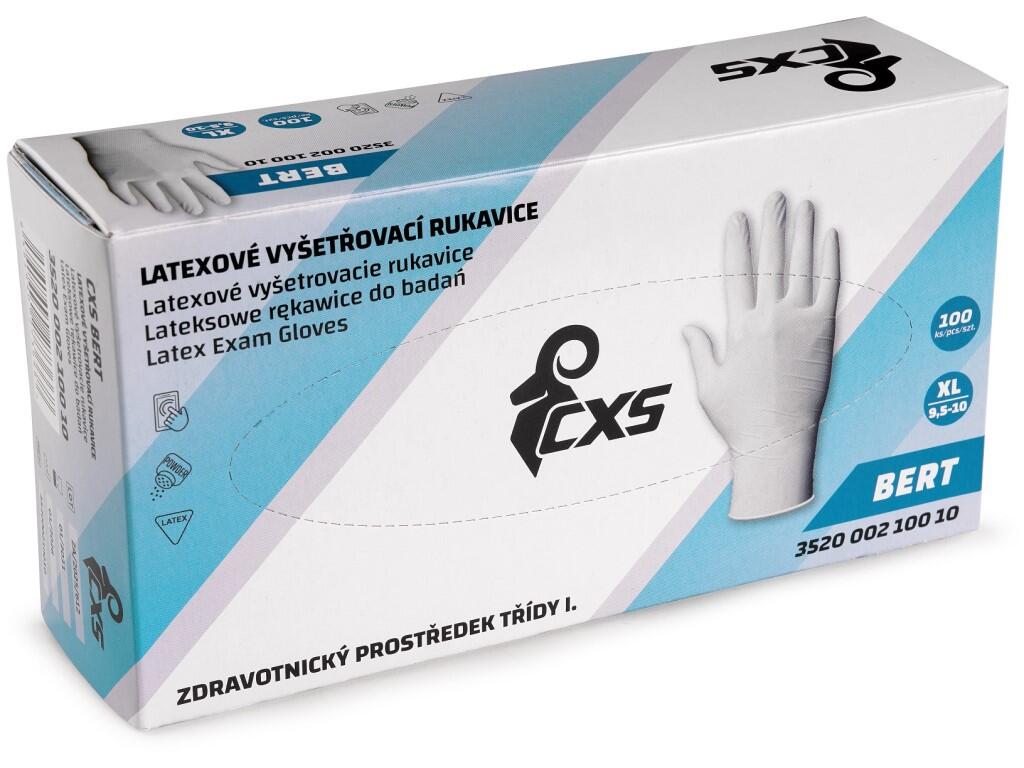 Rukavice CXS BERT, jednorázové, latexové, vel. 09