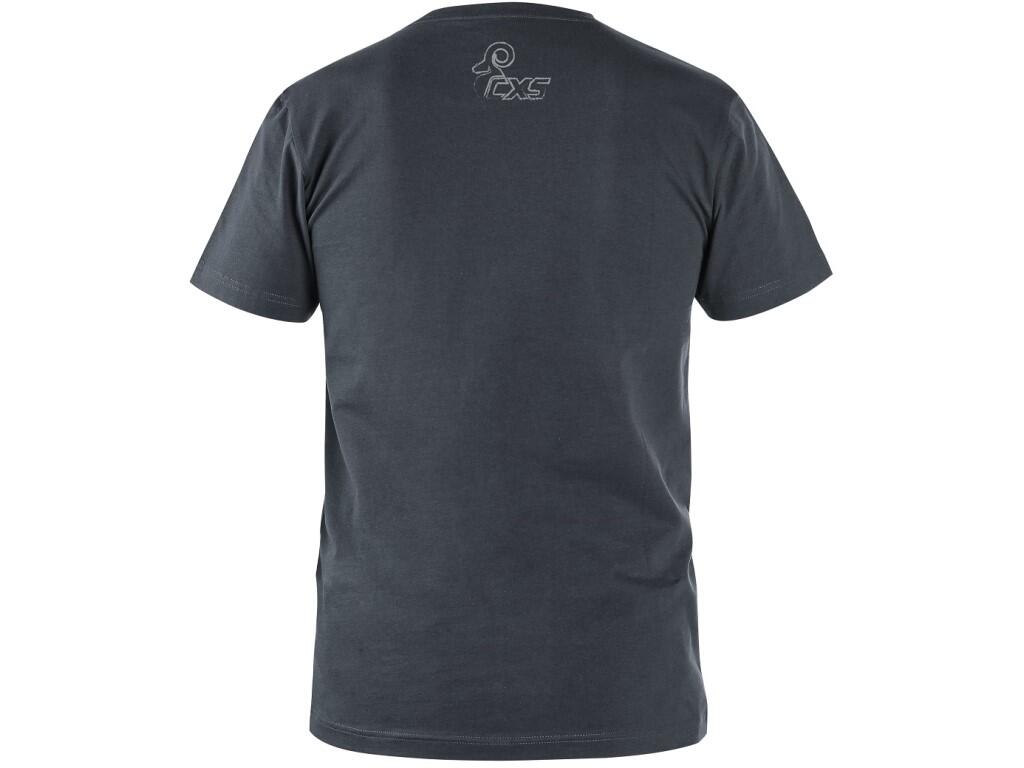Tričko CXS WILDER, krátký rukáv, potisk CXS logo, tmavě šedá, vel. L