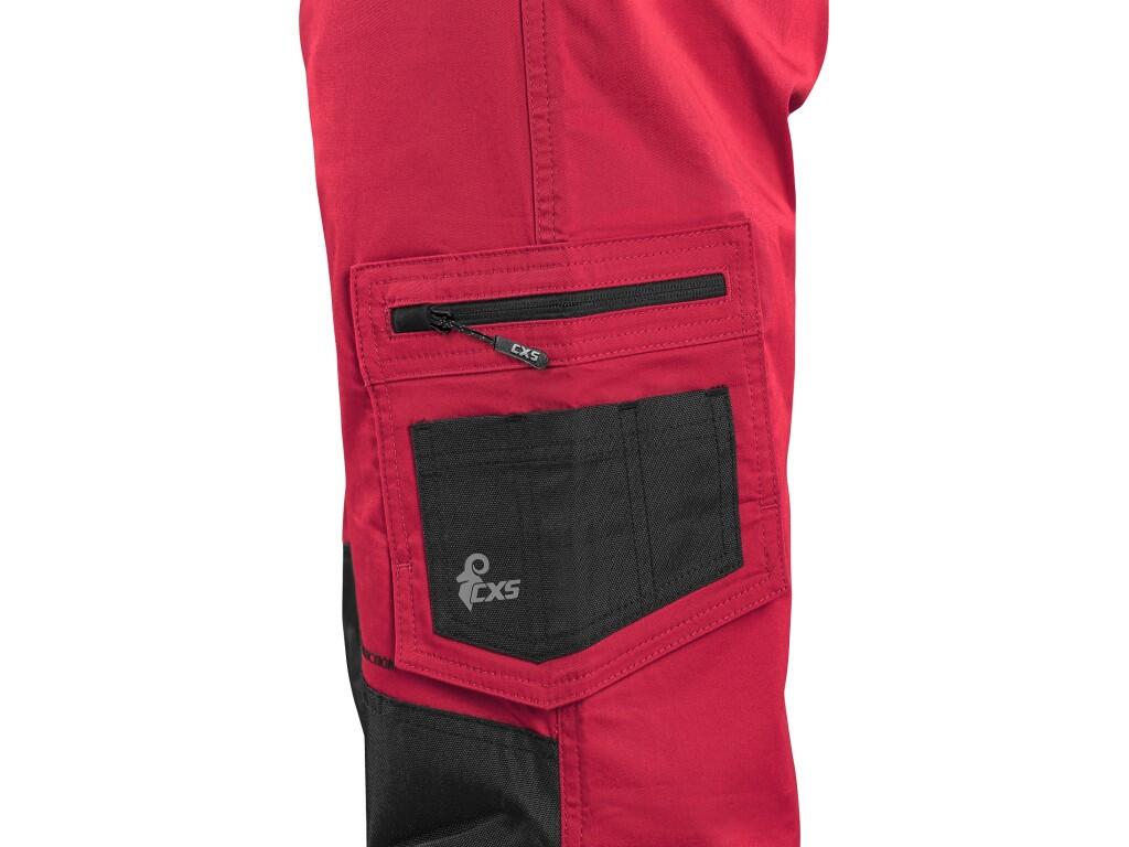Kalhoty CXS SOLIS FLEX, pánské, červeno-černé, vel. 46