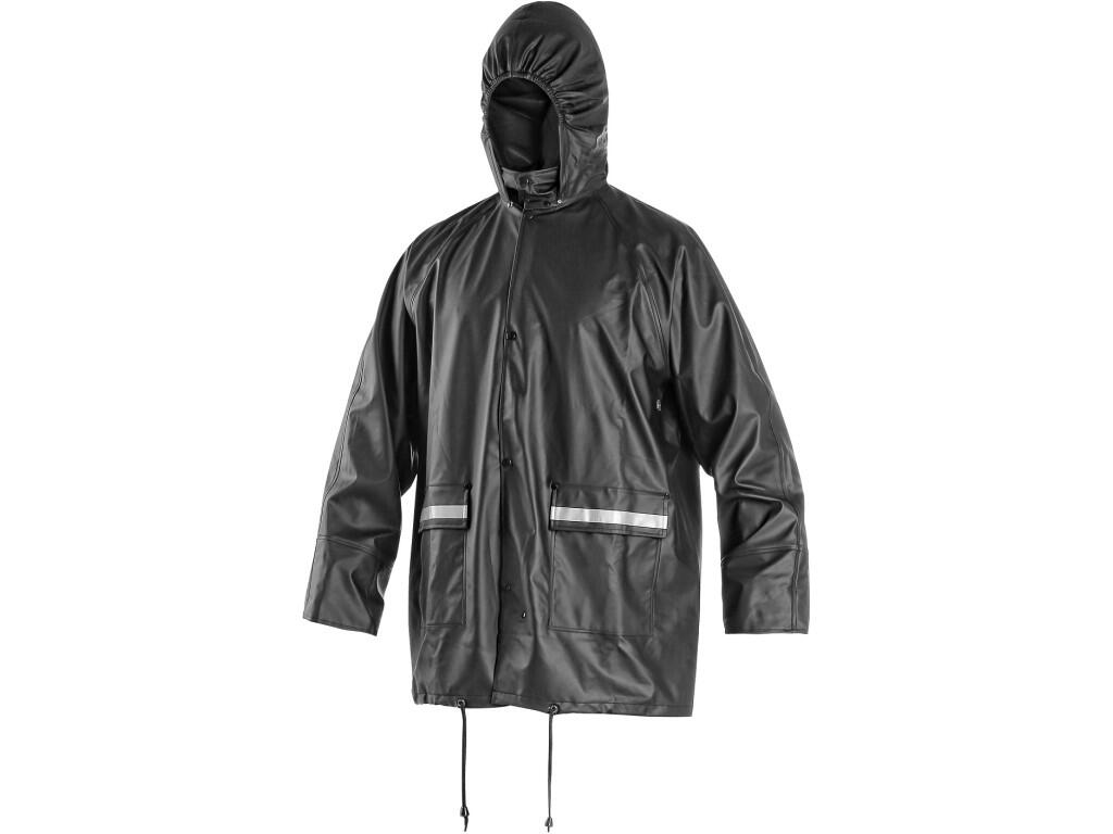 Bunda CXS PU, prodloužená, nepromokavá, antracitová, vel. 2XL