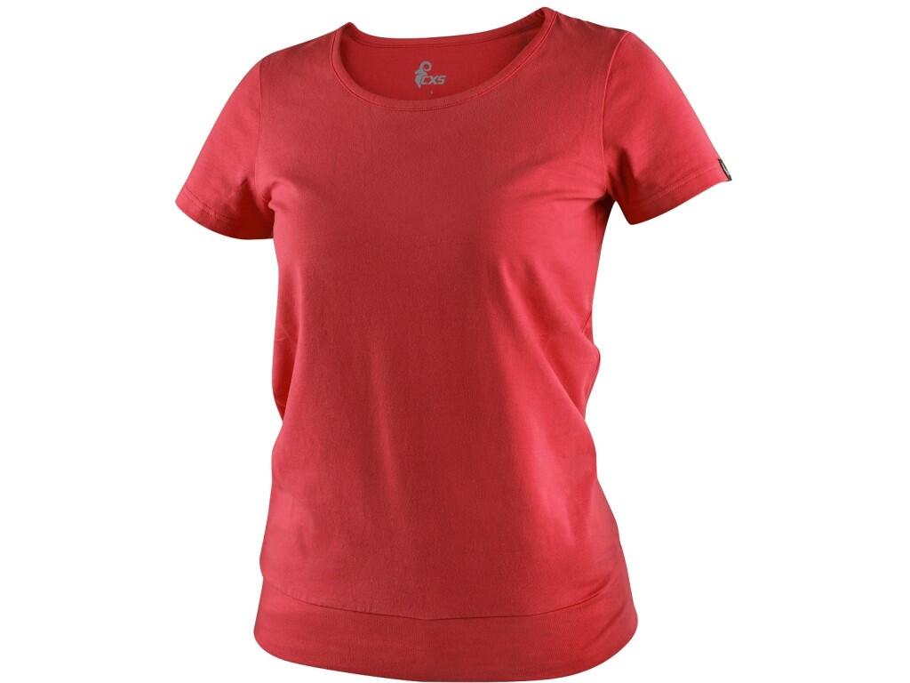 Tričko CXS EMILY, dámské, krátký rukáv, červená, vel. 3XL