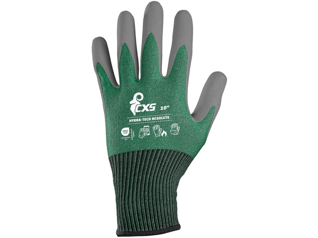 Rukavice CXS HYBRA-TECH RESOLUTE, máčané v latexe s pieskovou úpravou, blistr