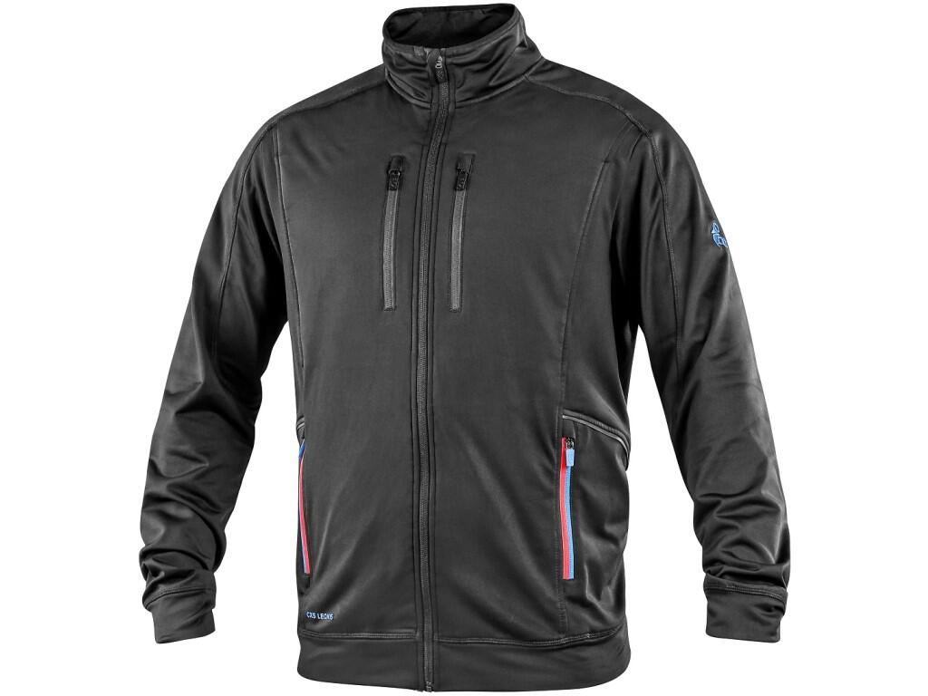 Mikina CXS LEONIS, pánská, černá s HV modro/červenými doplňky, vel. XL
