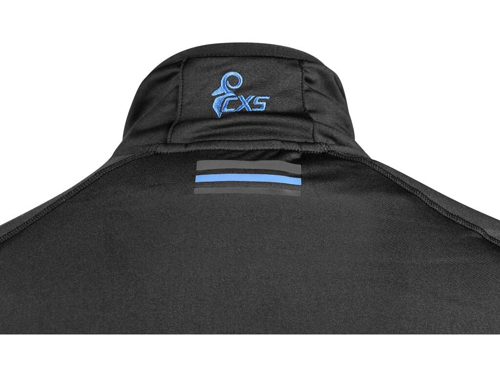 Mikina CXS LEONIS, pánská, černá s HV modro/červenými doplňky, vel. 3XL